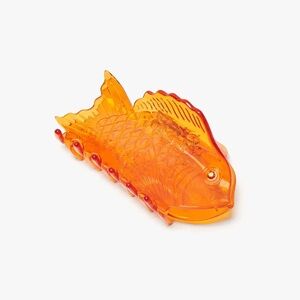 CLEAR ORANGE ACETATE OCEAN FISH HAIR CLAW CLIP